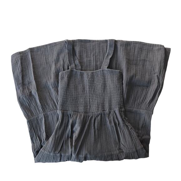 Quince 100% Organic Cotton Gauze Smocked Sleeveless Maxi Dress Size S EUC - Picture 6 of 9